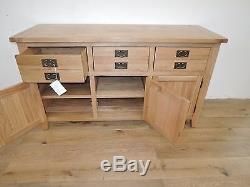 Large Vancouver Premium Solid Oak 3 Drawer 3 Door Sideboard Vxd005ex