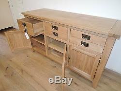 Large Vancouver Premium Solid Oak 3 Drawer 3 Door Sideboard Vxd005ex