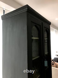 Large Victorian 2 Door Gothic Cupboard 5 shelves over 1 large drawer