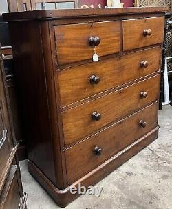 Large Victorian Mahogany & Veneer Chest Of Drawers