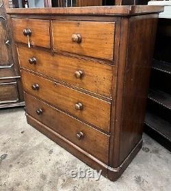 Large Victorian Mahogany & Veneer Chest Of Drawers