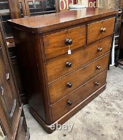 Large Victorian Mahogany & Veneer Chest Of Drawers