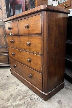 Large Victorian Mahogany & Veneer Chest Of Drawers