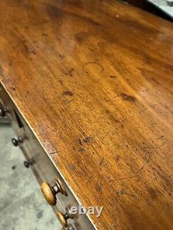 Large Victorian Mahogany & Veneer Chest Of Drawers