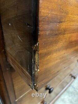 Large Victorian Mahogany & Veneer Chest Of Drawers