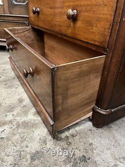 Large Victorian Mahogany & Veneer Chest Of Drawers