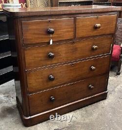 Large Victorian Mahogany & Veneer Chest Of Drawers