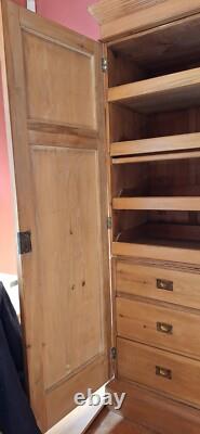 Large Victorian Pine Housekeepers Cupboard / Linen Press DISMANTLES