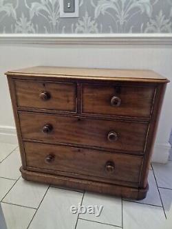 Large Victorian Two Over Two Mahogany Chest Of Drawers