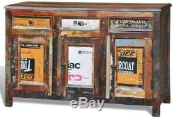 Large Vintage Cupboard Narrow Wooden Storage Sideboard Cabinet 3 Drawers 3 Doors