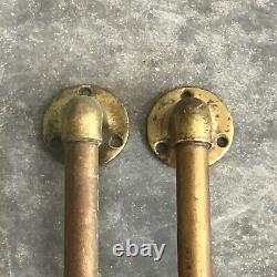 Large Vintage Industrial Brass Door Handle Center 2 Center Drawer Pull Style 34