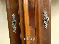 Large Vintage Inlaid Veneered Wood Display Cabinet Glass Doors COLLECTION ONLY