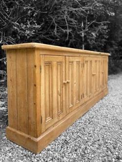 Large Vintage Pine Sideboard School Hall Toy Cupboard Storage Kitchen Cabinet