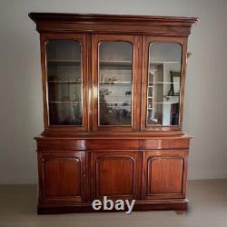 Large Vintage Victorian Style Glazed Bookcase Display Cabinet Cupboard Dresser