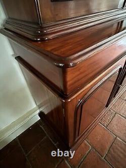 Large Vintage Victorian Style Glazed Bookcase Display Cabinet Cupboard Dresser