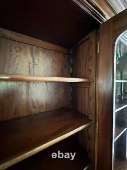 Large Vintage Victorian Style Glazed Bookcase Display Cabinet Cupboard Dresser