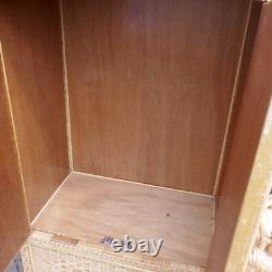 Large Vintage Wicker 2 Door Wardrobe. Bamboo Rattan Boho Tiki Retro