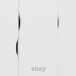 Large Wardrobe White & Oak, 3 Doors & 3 Drawers, Modern Bedroom Storage