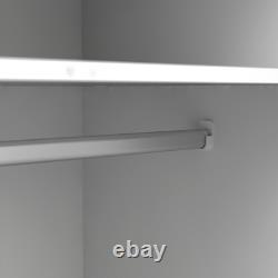 Large Wardrobe White & Oak, 3 Doors & 3 Drawers, Modern Bedroom Storage