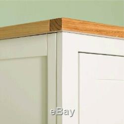 Large White Triple Wardrobe 3 Doors 2 Drawers Painted Solid Wood Bedroom Farrow