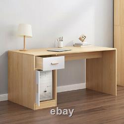 Large Wide Computer Desk WithDrawer Door Study PC Table Home Office Workstation UK