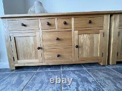 Large Wide Solid Oak 6 Drawer Sideboard H77 W180cm