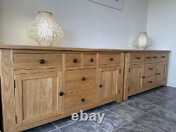 Large Wide Solid Oak 6 Drawer Sideboard H77 W180cm