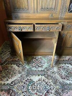 Large Wood Bros Old Charm Wall Unit Display Cabinet
