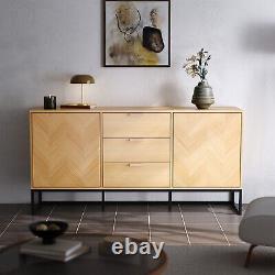 Large Wood Chest of 3 Drawers Bedside Cabinet Console Hallway Storage Sideboard
