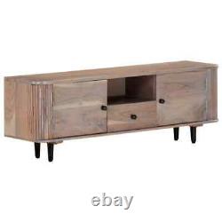 Large Wooden TV Cabinet Rustic Brown TV Stand With Drawer And Doors Cupboard