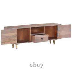 Large Wooden TV Cabinet Rustic Brown TV Stand With Drawer And Doors Cupboard