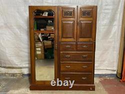 Large antique Edwardian mahogany compactum wardrobe armoire cabinet Delivery