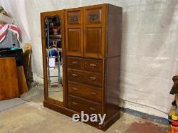 Large antique Edwardian mahogany compactum wardrobe armoire cabinet Delivery