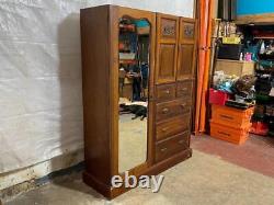 Large antique Edwardian mahogany compactum wardrobe armoire cabinet Delivery