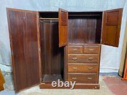 Large antique Edwardian mahogany compactum wardrobe armoire cabinet Delivery