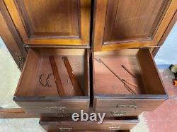 Large antique Edwardian mahogany compactum wardrobe armoire cabinet Delivery