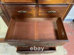 Large antique Edwardian mahogany compactum wardrobe armoire cabinet Delivery