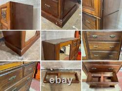 Large antique Edwardian mahogany compactum wardrobe armoire cabinet Delivery