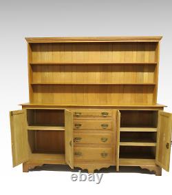 Large golden oak dresser 4 cupboard doors 4 drawers #2596