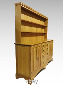 Large golden oak dresser 4 cupboard doors 4 drawers #2596