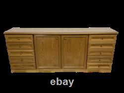 Large oak ten drawer two door farmhouse sideboard comes in 4 parts Delivery