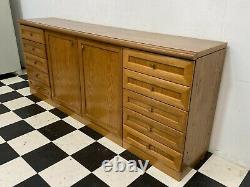 Large oak ten drawer two door farmhouse sideboard comes in 4 parts Delivery