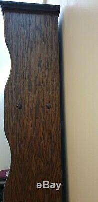 Large solid dark oak carved 3 door/drawers dresser