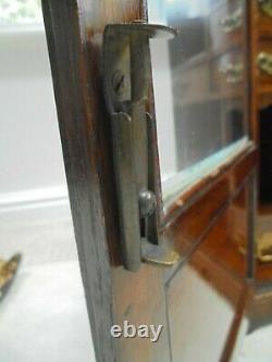 Large vintage oak smokers cabinet bevelled glass doors, 7 drawers jewellery huge
