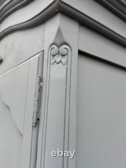 Laura Ashley Wardrobe French Style Solid Wood in Grey Large 2 Door 3 Drawer