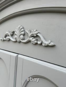Laura Ashley Wardrobe French Style Solid Wood in Grey Large 2 Door 3 Drawer