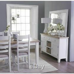 Lighthouse Oak Top Large 2 Door 3 Drawer Sideboard White Wood Home Furniture