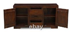 Living Room Furniture Dark Mango Wood Large 3 Drawer Sideboard (h24d)