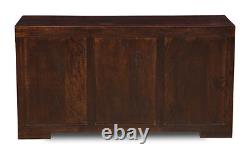 Living Room Furniture Dark Mango Wood Large 3 Drawer Sideboard (h24d)