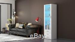 Living Room Set Matt Body & High Gloss Doors Display Buffet Cabinet Cupboard LED